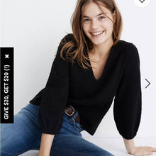 Load image into Gallery viewer, Small Madewell NWT Black V-Neck Full-Sleeve Top