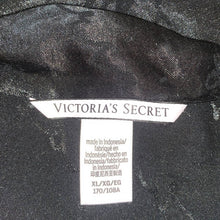 Load image into Gallery viewer, Size XL Victoria’s Secret Black Silk Button Up Collared Pajama Top