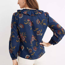 Load image into Gallery viewer, Small Madewell x Warm Ruffle-Collar Top in Honolulu Hibiscus