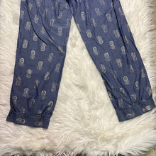 Load image into Gallery viewer, Small Victoria’s Secret Blue & Silver Pineapple Pajama Sleep Comfy Pants
