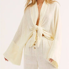 Load image into Gallery viewer, Sz M/L Free Ppl NWT Boho Ivory Cream Azalea Kimono