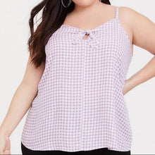 Load image into Gallery viewer, 0X Torrid SOPHIE - PURPLE GINGHAM TIE-FRONT CAMI