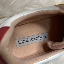 Load image into Gallery viewer, Sz 10 Unilady Pink White Yellow Color Block Platform Sneaker Tennis Shoes