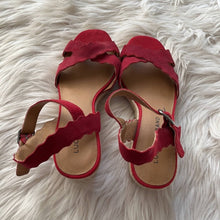 Load image into Gallery viewer, Sz 6.5 Lucky Brand Red Marleigh Suede Espadrille Wedges