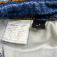 Load image into Gallery viewer, Size 29 Flying Monkey Vertical Pintuck Front Denim Blue Wide Leg Cropped Jeans