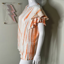 Load image into Gallery viewer, Size XXL Knox Rose Tangerine Orange Tie Dye Lace Ruffle Sleeve Top