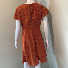 Load image into Gallery viewer, Medium Shein NWOT Orange & White Polka Dot Short Sleeve Wrap Dress