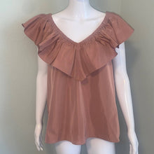 Load image into Gallery viewer, Large Express NWT Tafetta Ruffle Top Shirt
