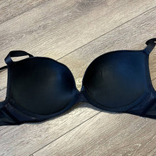 Load image into Gallery viewer, Size 36DD Cacique Max Boost Plunge Black Satin Push Up Bra