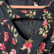 Load image into Gallery viewer, Size 2XL Torrid Black Pink Floral Print Peplum Cut Out Sleeveless Blouse