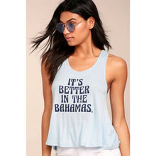 Load image into Gallery viewer, Size Small Lulus NWT PPLA Better in the Bahamas Light Blue Tank Top
