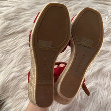 Load image into Gallery viewer, Sz 6.5 Lucky Brand Red Marleigh Suede Espadrille Wedges