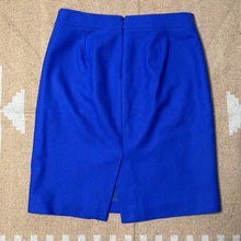 Load image into Gallery viewer, Size 8 J. Crew Blue Wool Pencil Skirt