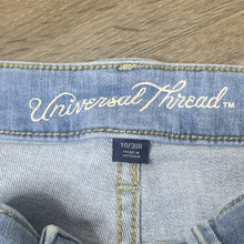 Load image into Gallery viewer, Sz 10 Universal Thread Light Wash High Rise Distressed Denim Skinny Ankle Jeans
