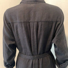 Load image into Gallery viewer, Size Large NYDJ NWOT Linen Long Sleeve Shirtdress In Black
