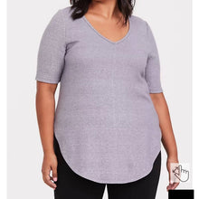 Load image into Gallery viewer, Medium Torrid Grey Sparkle Hacci Tunic Short Sleeve T-Shirt