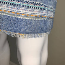 Load image into Gallery viewer, Size 10 Anthro Akemi + Kin NWOT Blue & Yellow Striped Tweed Shift Dress With Pockets