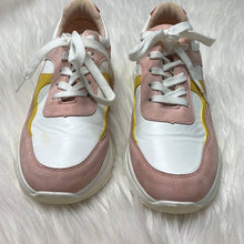 Load image into Gallery viewer, Sz 10 Unilady Pink White Yellow Color Block Platform Sneaker Tennis Shoes
