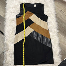 Load image into Gallery viewer, Large Chicos Black Sleeveless Neutral Color Block Suede Leather Dress