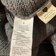 Load image into Gallery viewer, Medium Madewell Gray Ruffle-Neck Pullover Sweater in Cotton-Merino Yarn