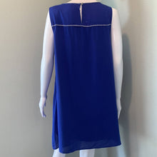 Load image into Gallery viewer, Size Large Jodifl Blue Sleeveless Embroidered Peasant Shift Dress
