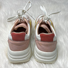 Load image into Gallery viewer, Sz 10 Unilady Pink White Yellow Color Block Platform Sneaker Tennis Shoes