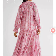 Load image into Gallery viewer, Sz Small Free Ppl Feeling Groovy Maxi Peasant Prairie Dress in Pink Print