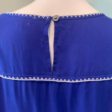 Load image into Gallery viewer, Size Large Jodifl Blue Sleeveless Embroidered Peasant Shift Dress