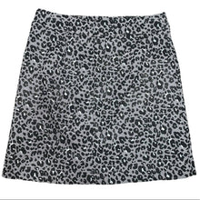Load image into Gallery viewer, Size 4 Petite Loft Gray & Black Leopard Mini Skirt