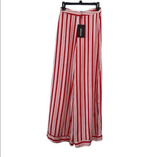 Load image into Gallery viewer, Size 8 Pretty Little Thing NWT Red Contrast Stripe Mix Wide Leg Pants