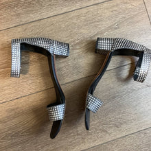 Load image into Gallery viewer, Size 9 VINCE Black & White Checkered Ankle Strap Heels