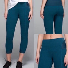 Load image into Gallery viewer, Sz 8 Lululemon Devi Yoga Crop Leggings Heather Teal