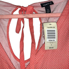 Load image into Gallery viewer, Size 0X Torrid NWT Coral & White Multi-Dot Sleeveless Romper