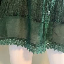 Load image into Gallery viewer, Size Medium Soft Surroundings Emerald Green Vivian Boho Western Velvet Lace Top