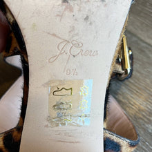 Load image into Gallery viewer, Size 9.5 J. Crew Penny Ankle-Strap Sandals In Leopard Calf Hair