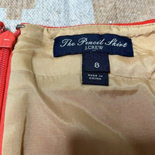 Load image into Gallery viewer, Size 8 J. Crew Bright Red Wool Pencil Skirt