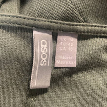 Load image into Gallery viewer, Sz 10 ASOS Olive Green Ribbed Shoulder Tie Dress