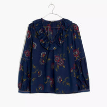Load image into Gallery viewer, Small Madewell x Warm Ruffle-Collar Top in Honolulu Hibiscus