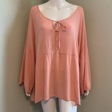 Load image into Gallery viewer, Size 3X Torrid NWOT Pink Peasant Style Long Sleeve Top