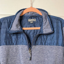 Load image into Gallery viewer, Medium Eddie Bauer Navy Blue Quilted 3/4 Zip Pull Over
