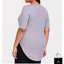 Load image into Gallery viewer, Medium Torrid Grey Sparkle Hacci Tunic Short Sleeve T-Shirt