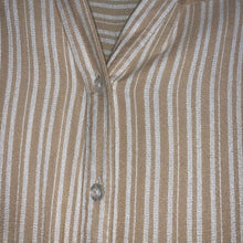 Load image into Gallery viewer, Medium En Creme Tan & White Striped Button Up Dress