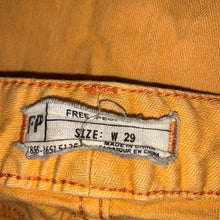 Load image into Gallery viewer, Size 29 Free People Bright Orange Cropped Slit Ankle Skinny Jeans