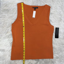 Load image into Gallery viewer, Size XL Lafayette 148 NWT Orange Stretchy V-Neck Ribbed Tank Top