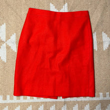 Load image into Gallery viewer, Size 8 J. Crew Bright Red Wool Pencil Skirt