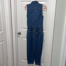 Load image into Gallery viewer, Small Levi’s Denim Button Front Tie Sleeveless Jumper