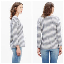Load image into Gallery viewer, Small Madewell Oversized Blue White Stripe Cotton Long Sleeve Shirt