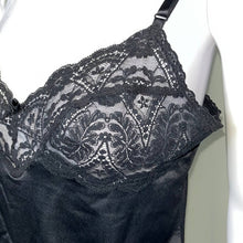 Load image into Gallery viewer, Medium Vintage Vanity Fair Black Lace Cami Lingerie Top