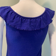 Load image into Gallery viewer, One Sze Michael Stars Bright Blue Ruffle Neck Tank Top