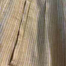 Load image into Gallery viewer, Size Small Anthropologie Yellow White Stripe Linen Lace Embroidered Floral Pants